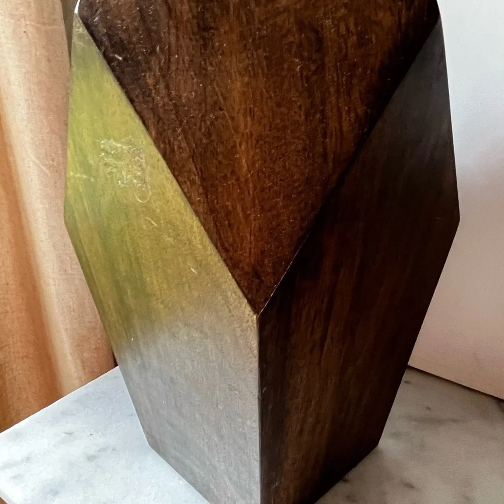 Wood Vase/Planter Geometric Mid Century Design Boho minimalist 11.6” set 2…